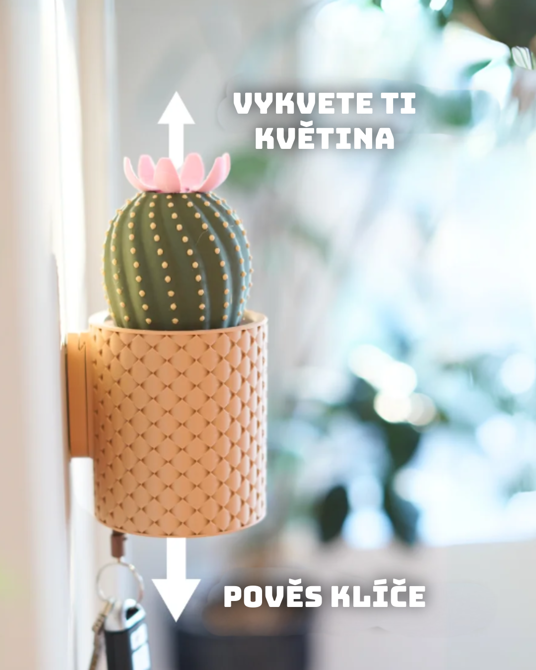 Kaktusový držák na klíče